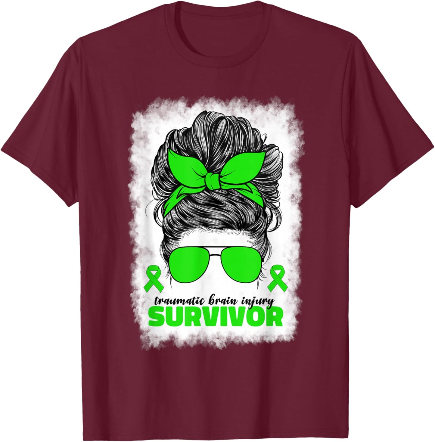 TBI Traumatic Brain Injury Survivor TBI Awareness T-Shirt - T-Shirt | Maroon