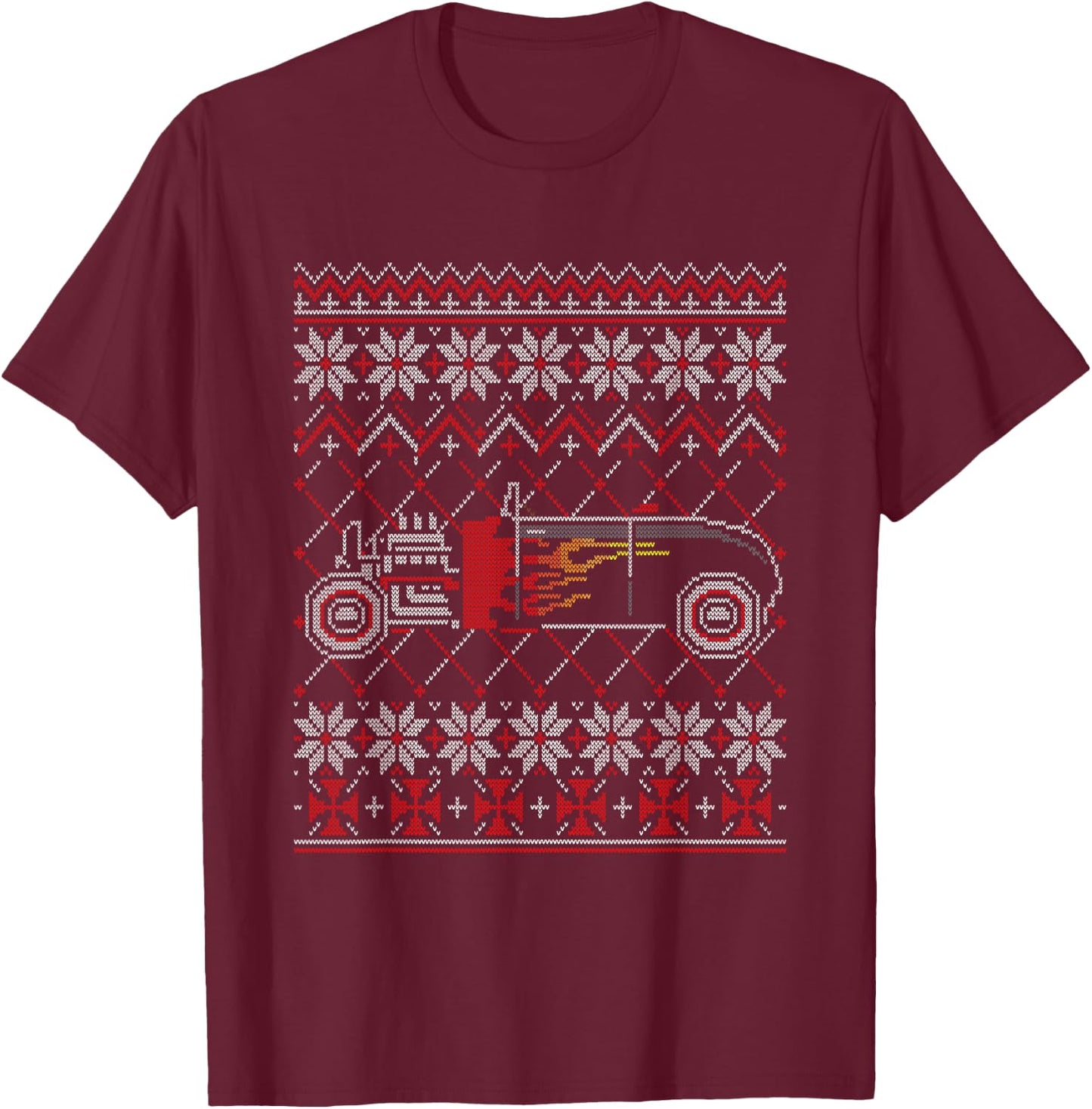 Hot-Rod Racing Ugly Christmas Sweater Vintage Car Tuning T-Shirt - T-Shirt | Maroon