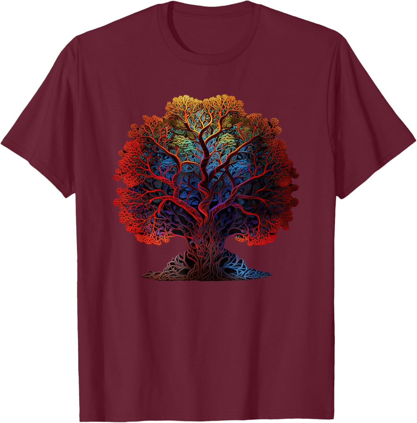 Tree Of Life Yoga Zen Namaste Meditation T-Shirt - T-Shirt | Maroon