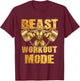Gorilla Beast Workout Mode Gold Lifting Weights Gym - Gift T-Shirt - T-Shirt | Maroon