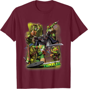 Teenage Mutant Ninja Turtles Vs Shredder T-Shirt - T-Shirt | Maroon