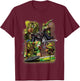Teenage Mutant Ninja Turtles Vs Shredder T-Shirt - T-Shirt | Maroon