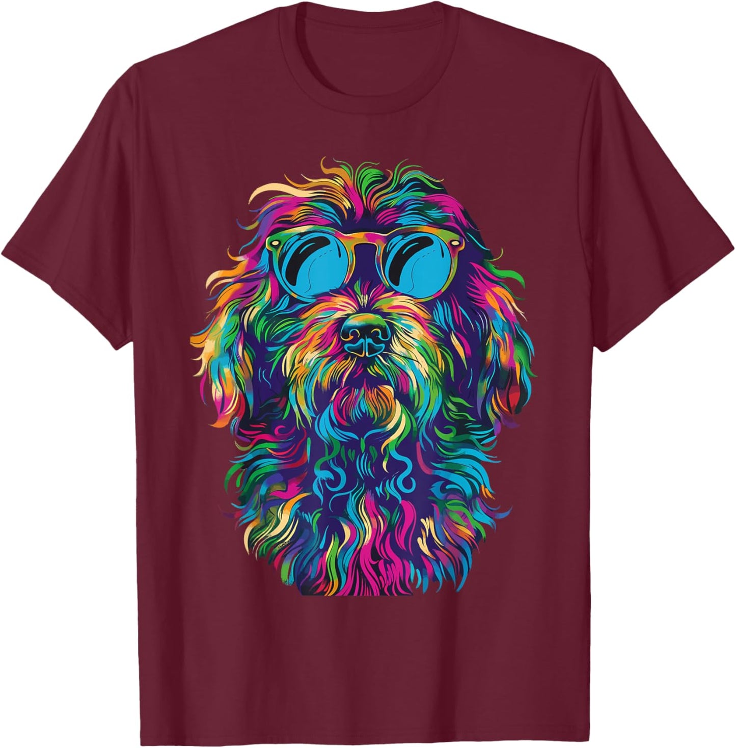 Labradoodle Lovers Design Pop Art Funny Labradoodle Dog Women Girls Kids T-Shirt - T-Shirt | Maroon