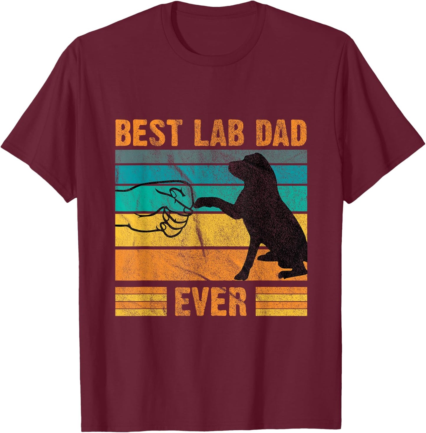 Best Lab Dad Ever Dog Lover Father's Day Gift T-Shirt - T-Shirt | Maroon