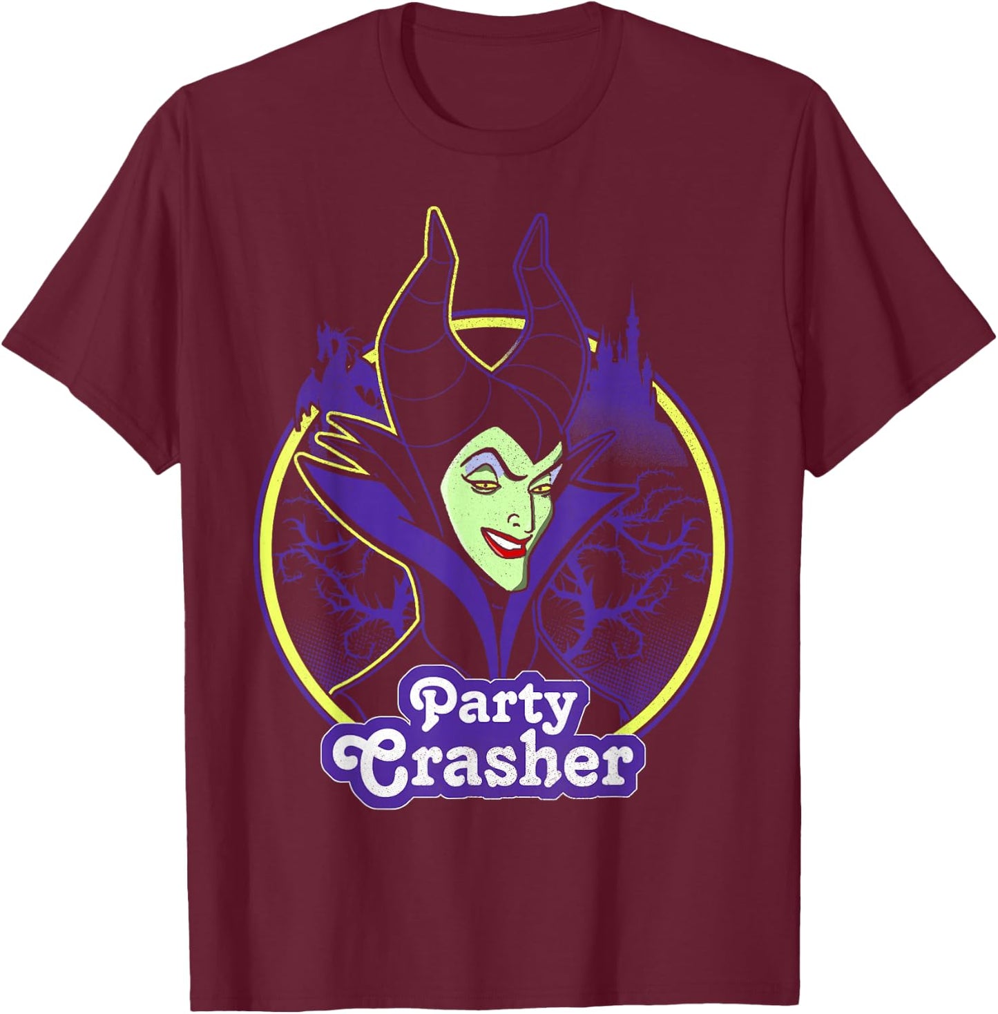 Disney Sleeping Beauty Maleficent Party Crasher T-Shirt - T-Shirt | Maroon