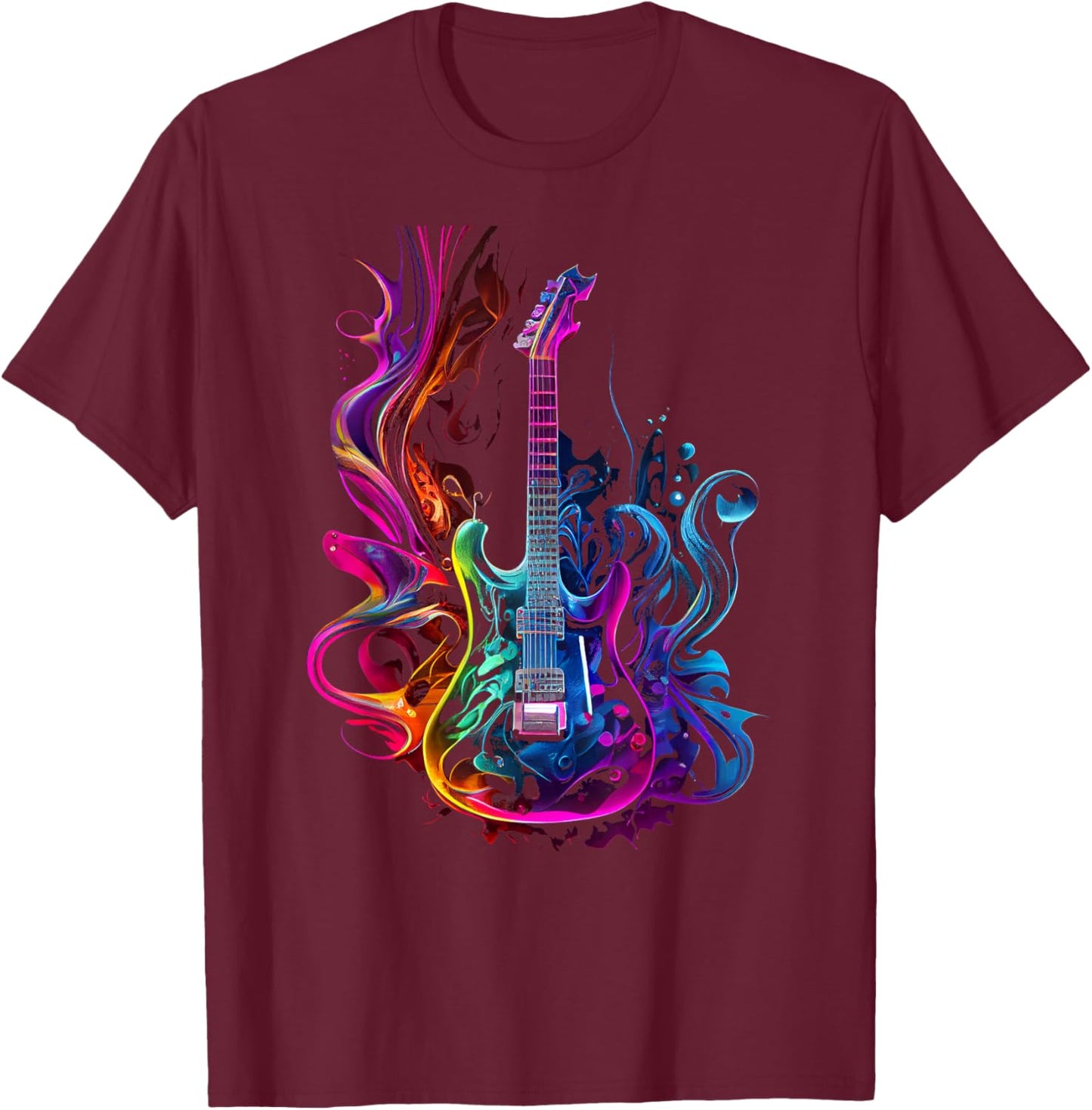 Guitar musician electric guitars player gifts -Adults Black Short Sleeve Small T-Shirt - T-Shirt | Maroon