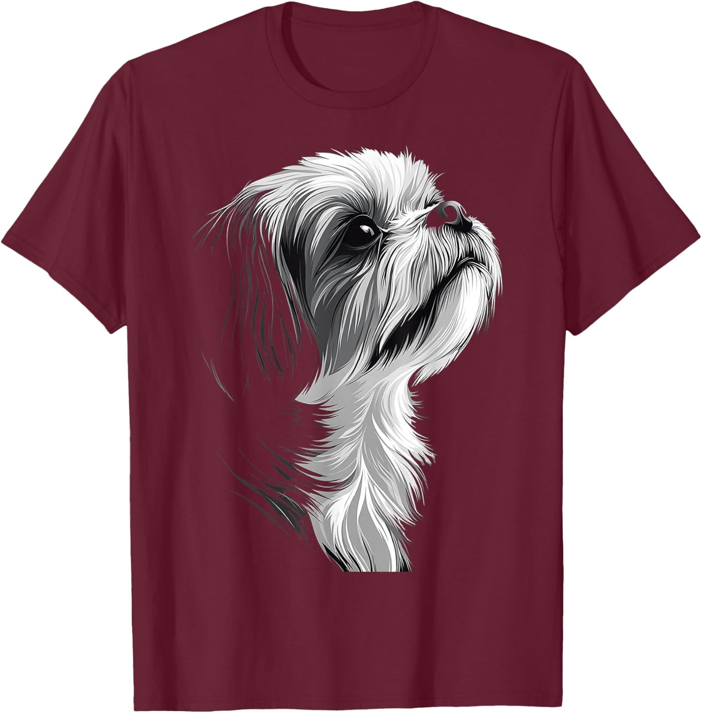Shih Tzu Dog Graphic Pet Art Shih Tzu T-Shirt - T-Shirt | Maroon