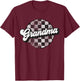 Funny Retro Checkered Grandma Race Vintage Matching Family T-Shirt - T-Shirt | Maroon