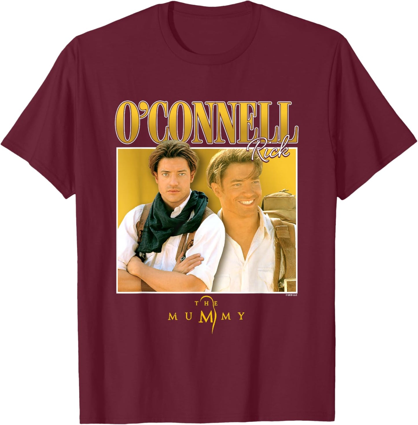 The Mummy Rick O'Connell Focus Box Up T-Shirt - T-Shirt | Maroon