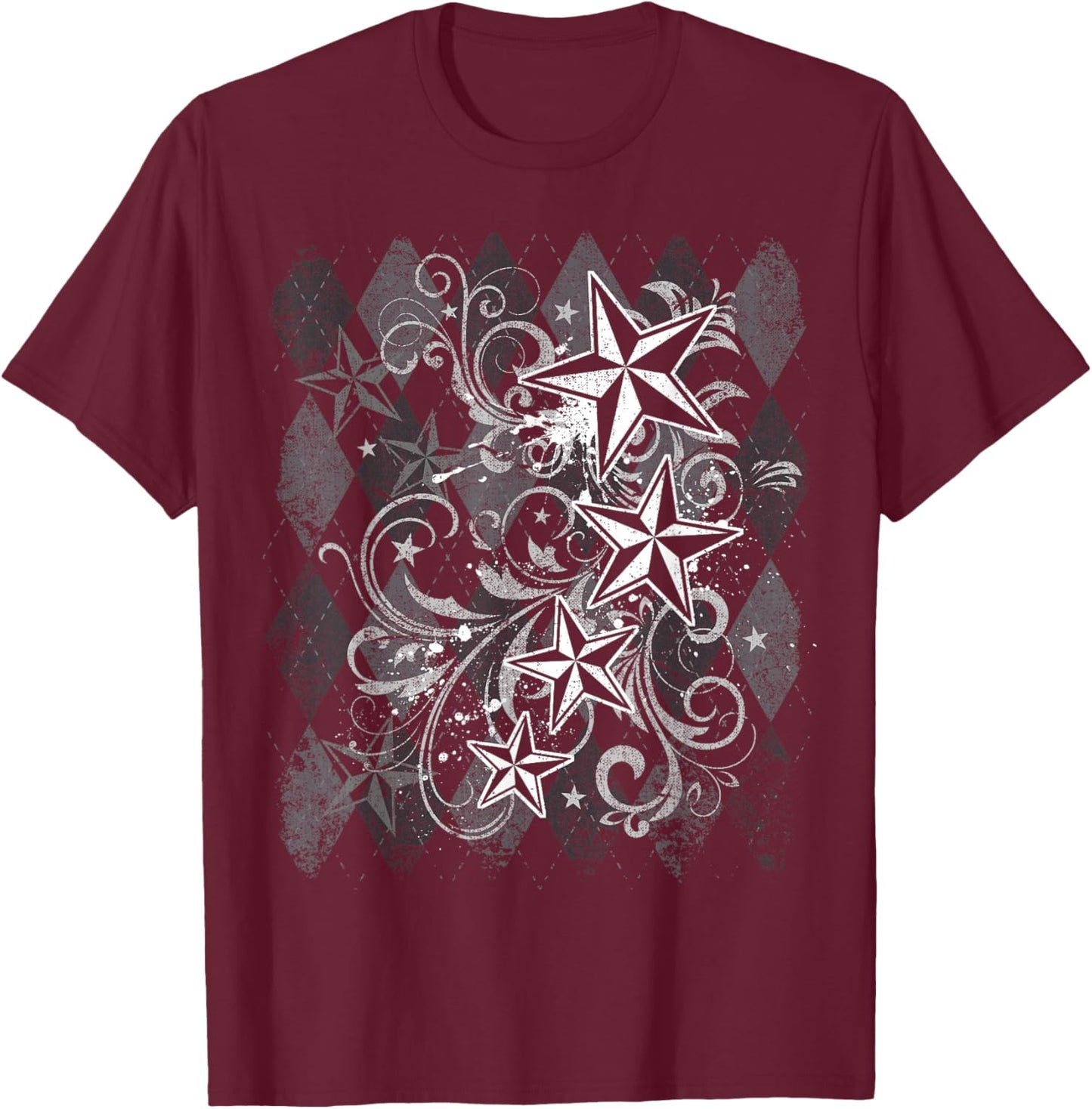 Grunge Y2k Emo 2000s Star Goth Alt Teen Vintage Graphic T-Shirt - T-Shirt | Maroon