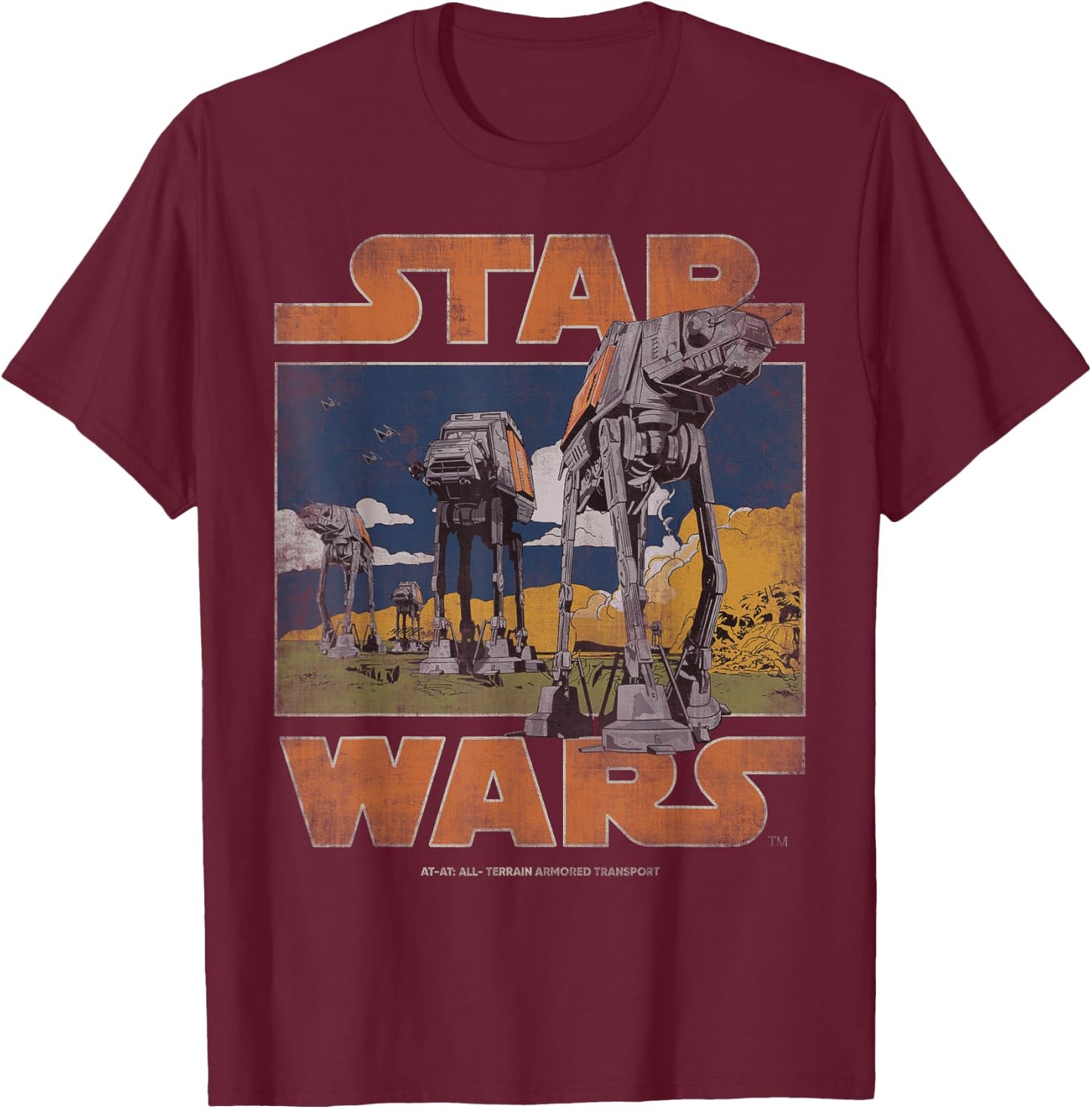 Star Wars AT-AT Walkers Vintage T-Shirt - T-Shirt | Maroon