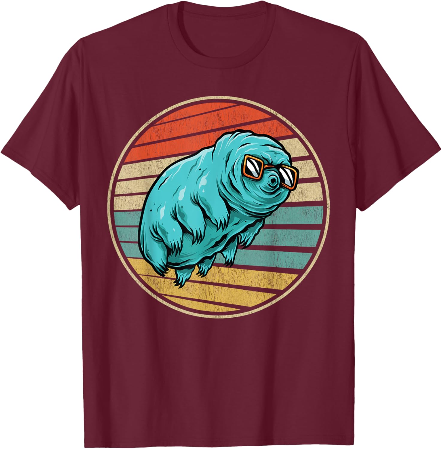 Tardigrade Water Bear Vintage 70s 80s Microbiology Science T-Shirt - T-Shirt | Maroon