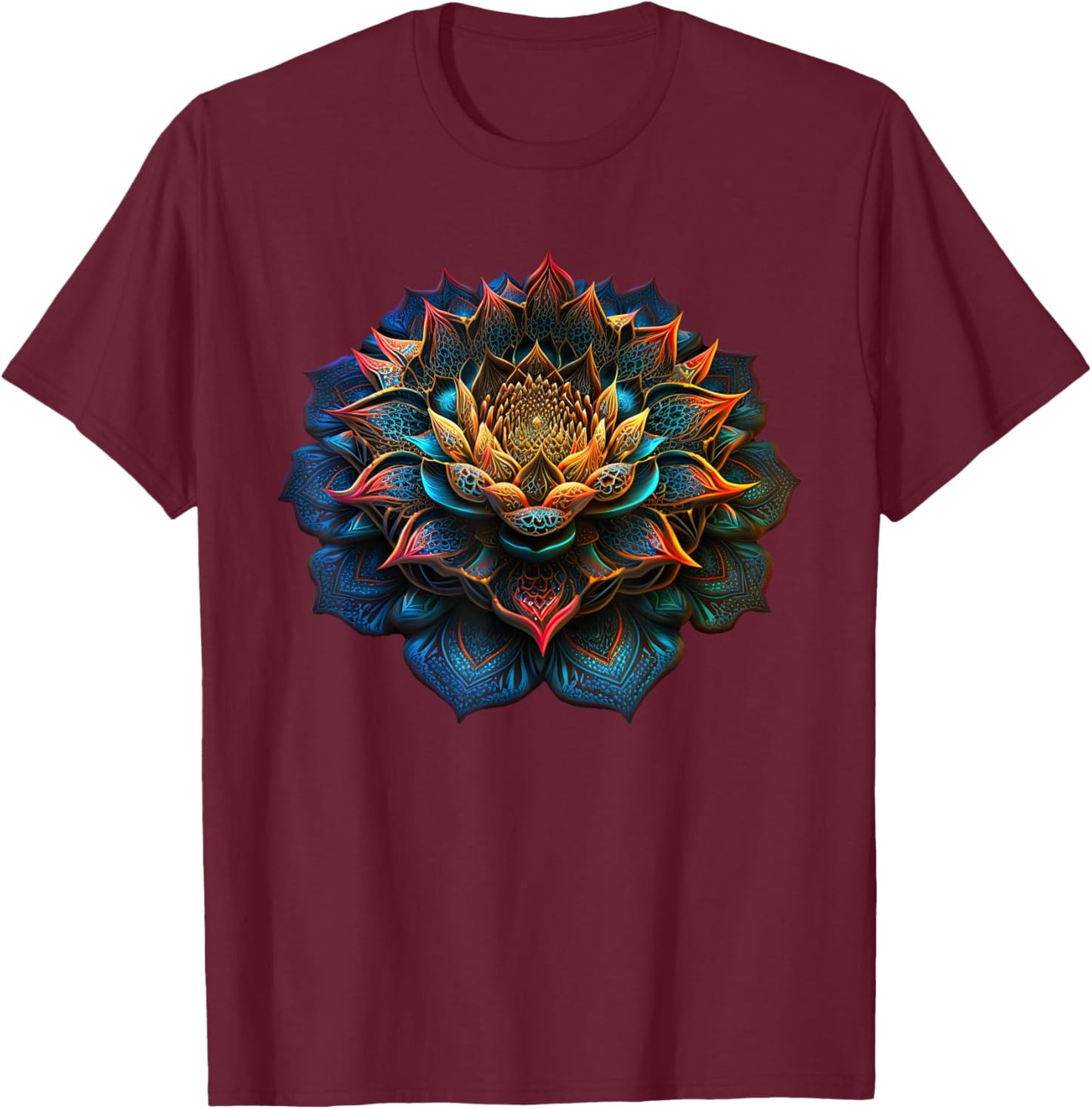 Lotus Flower Yoga Zen Bohemian Namaste Meditation.. T-Shirt - T-Shirt | Maroon