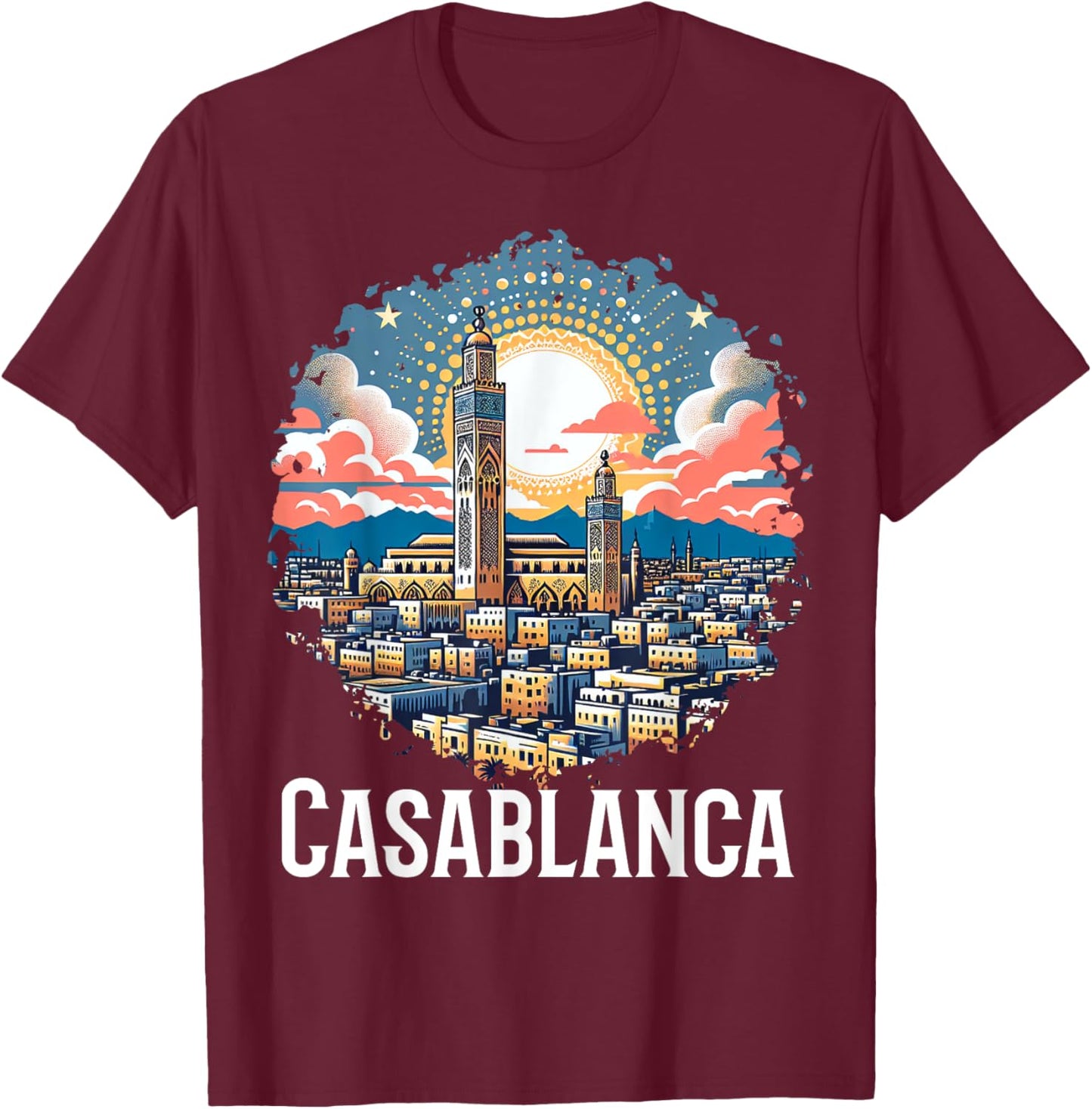 Casablanca Moroccan Costume Morocco Souvenir T-Shirt - T-Shirt | Maroon