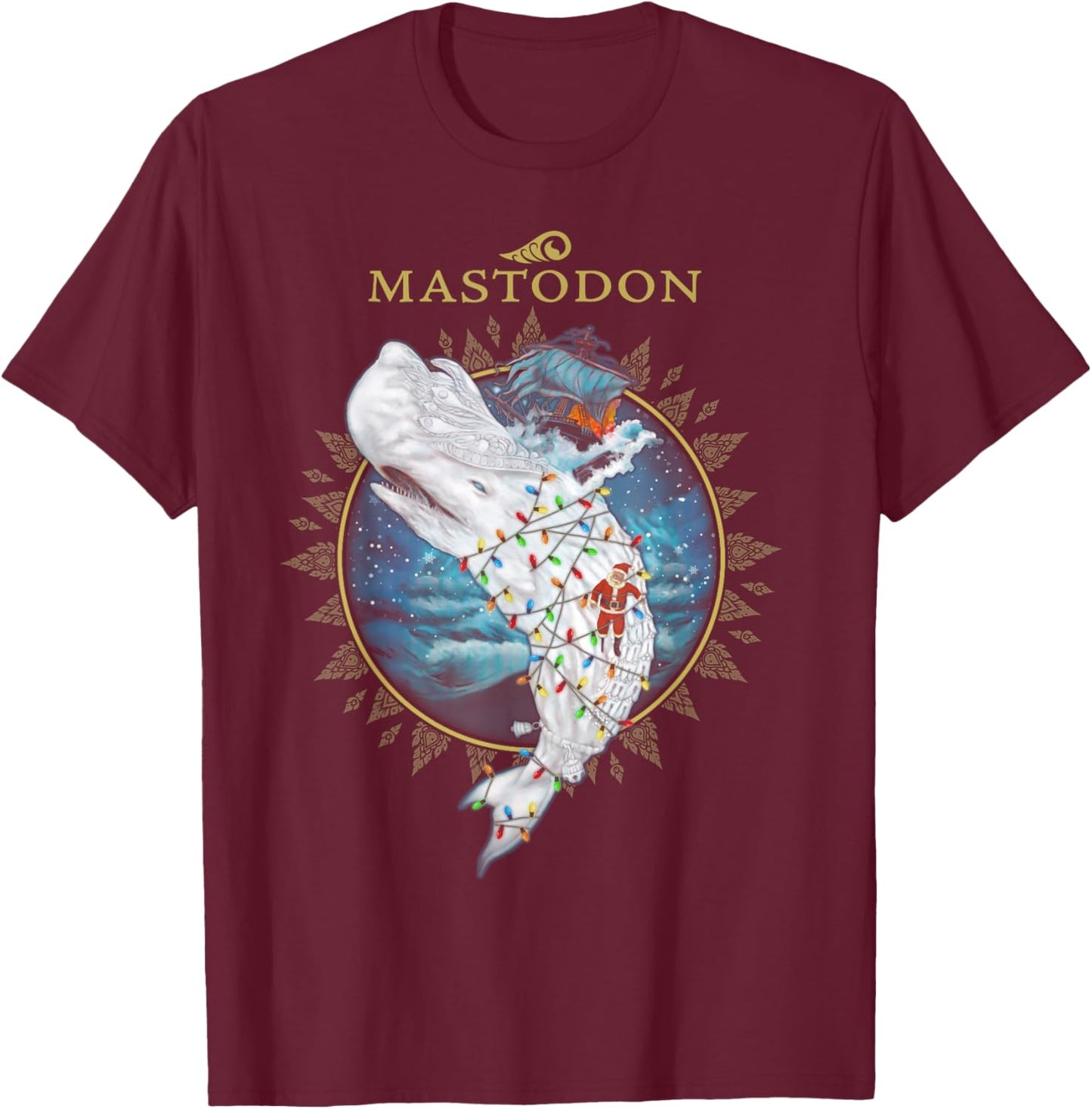 Mastodon Leviathan Holiday T-Shirt - T-Shirt | Maroon