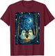 Starry Night Ghost Book Reading Camping Halloween Van Gogh T-Shirt - T-Shirt | Maroon