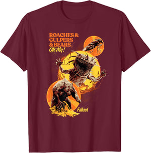 Fallout - Roaches & Gulpers & Bears T-Shirt - T-Shirt | Maroon