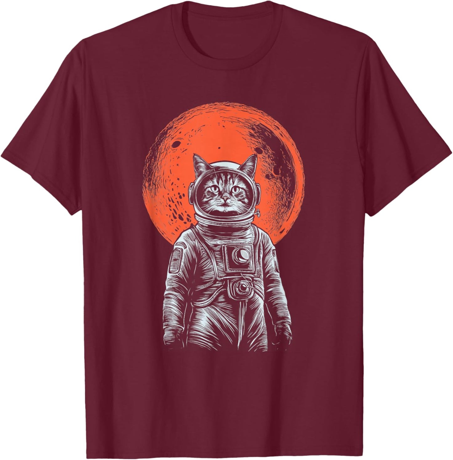 Space Cat Astronaut Cat Good Luck Cat Vintage Women T-Shirt - T-Shirt | Maroon