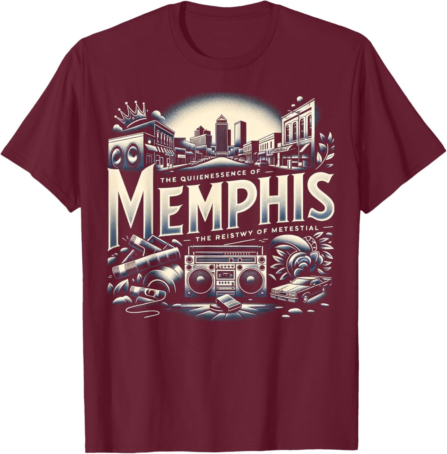 Memphis Shirt | Cool | Men Women S - 6XL T-Shirt - T-Shirt | Maroon