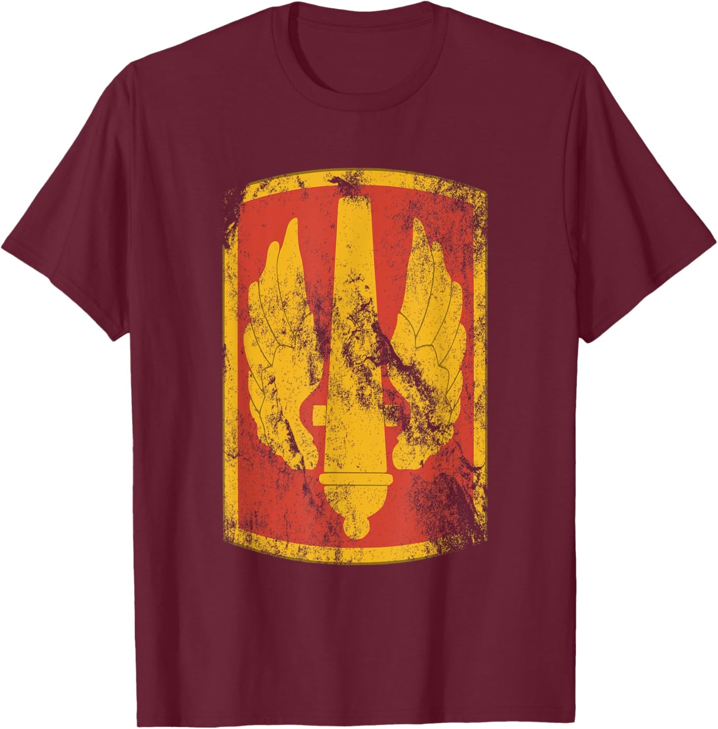 18th Field Artillery Brigade Patch - 18th FA Vintage Look T-Shirt - T-Shirt | Maroon