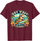 Key West Florida Cute Sea Turtle Surfing T-Shirt - T-Shirt | Maroon