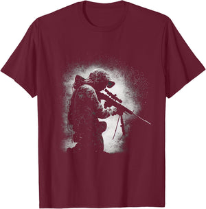 Sniper Sniper Patriot Soldier Military Army T-Shirt - T-Shirt | Maroon