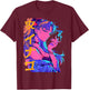 Waifu Anime Horror Girl Aesthetic T-Shirt - T-Shirt | Maroon