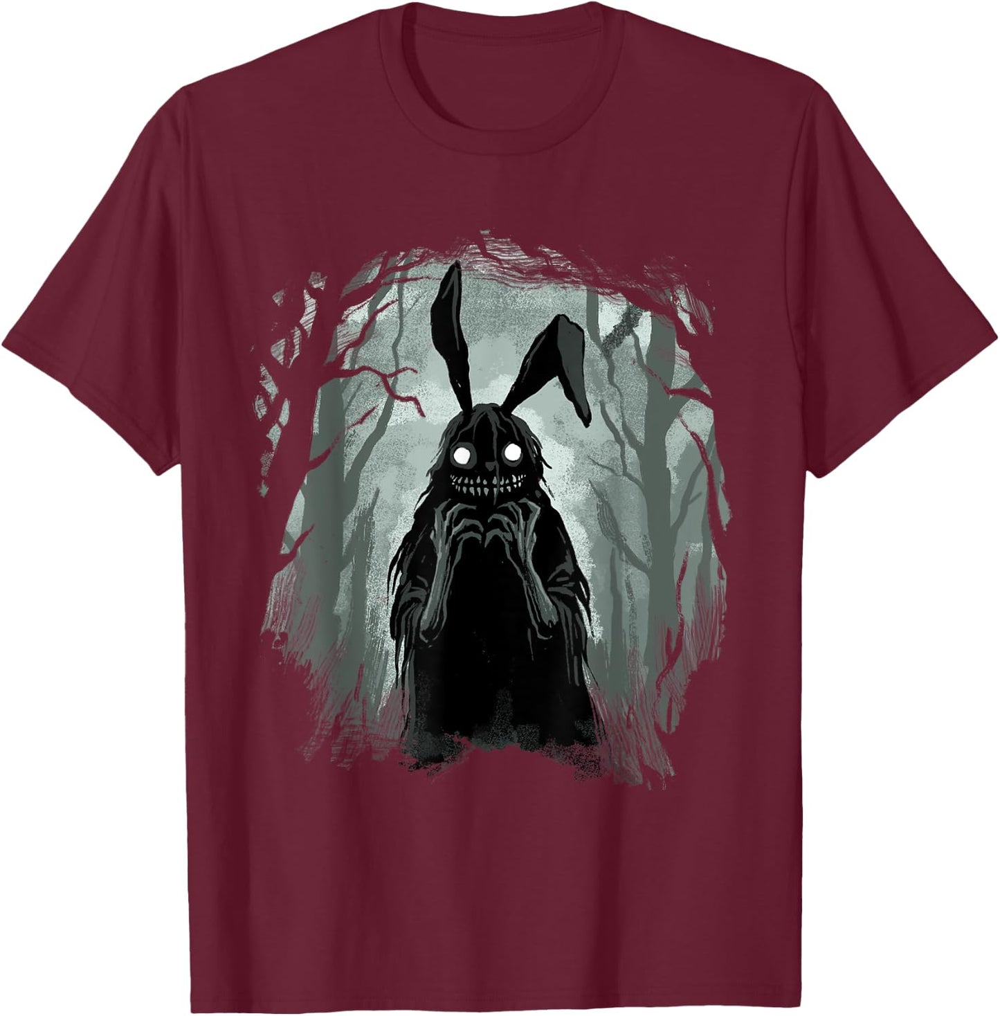 Gothic Shirt Creepy Bunny Goth Rabbit Evil Rabbit Weirdcore T-Shirt - T-Shirt | Maroon