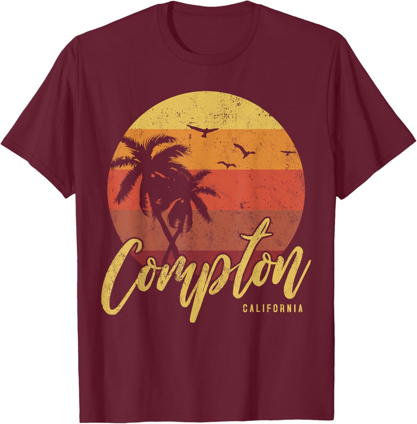 Compton California T-Shirt - T-Shirt | Maroon