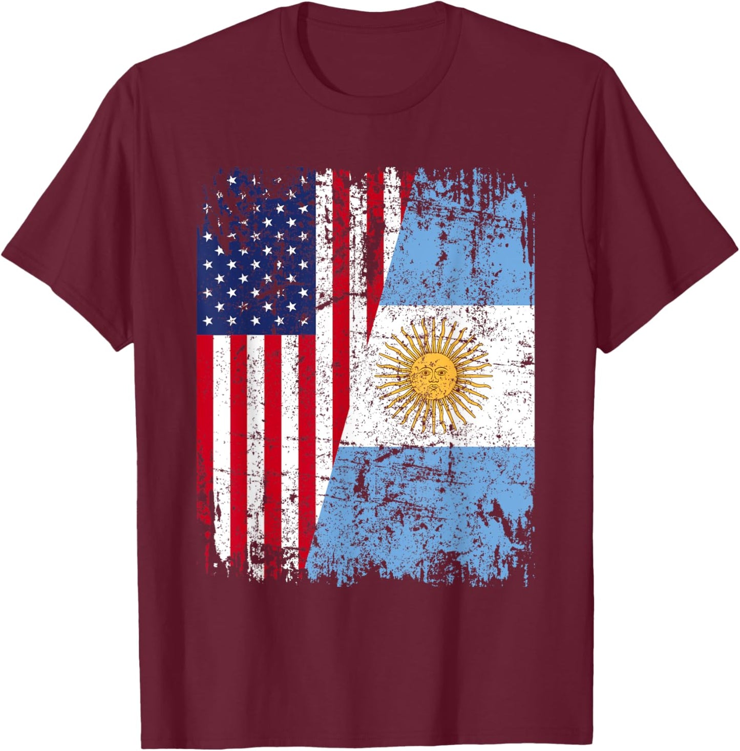 ARGENTINIAN American Flag | Men Women Kids | ARGENTINA T-Shirt - T-Shirt | Maroon