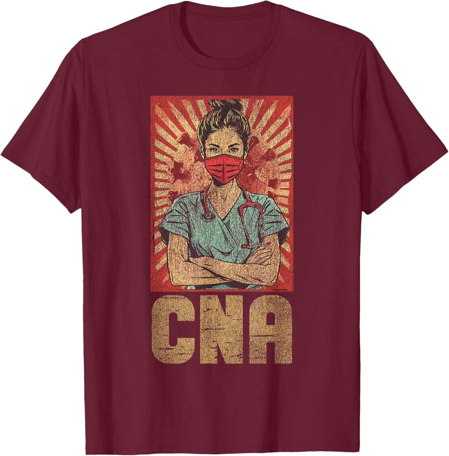 CNA Nurse Certified Nursing Assistant Retro Vintage Cna T-Shirt - T-Shirt | Maroon