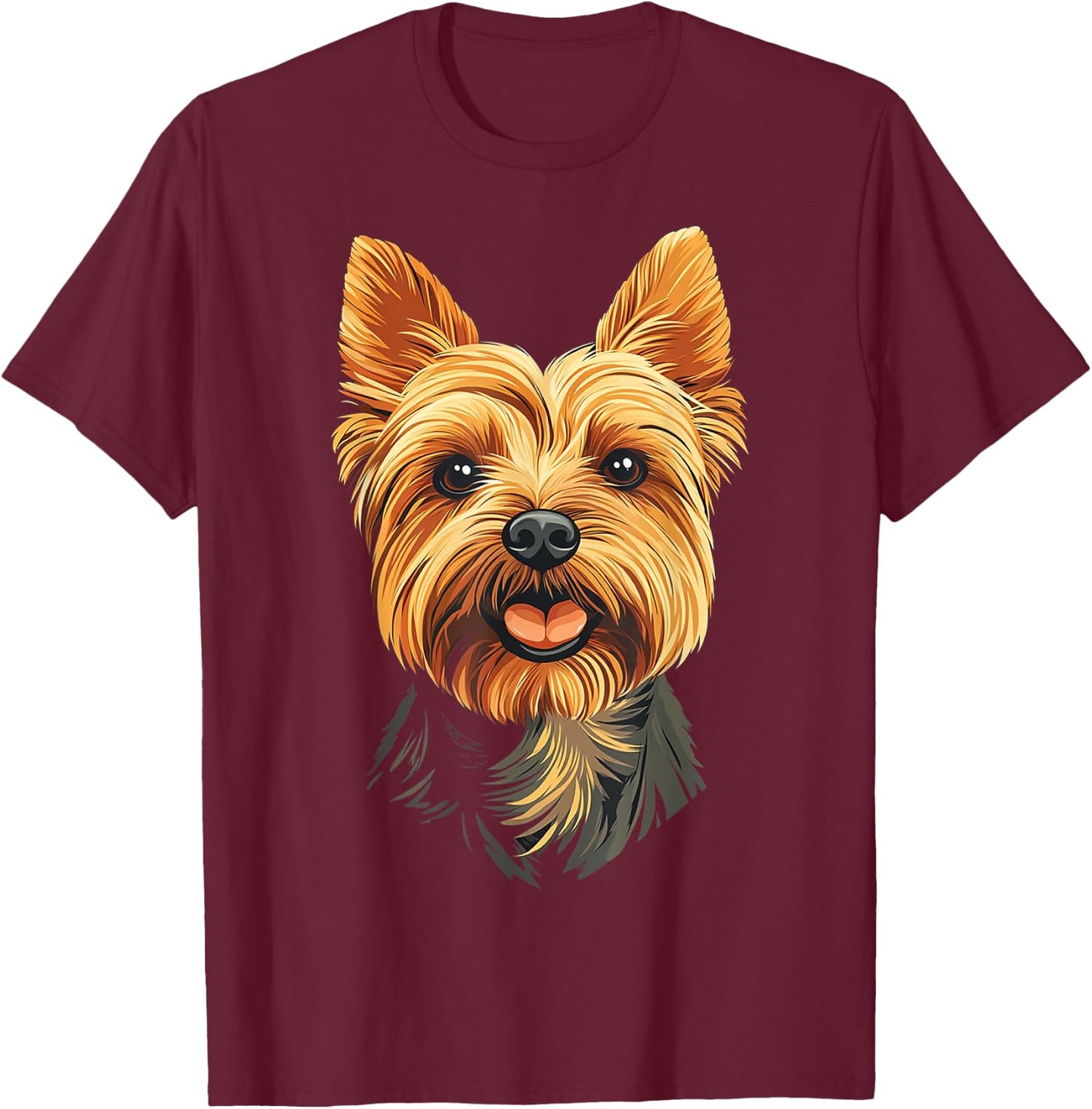 Silky Terrier Dog Motif Pet Art Silky Terrier Men Women Kids T-Shirt - T-Shirt | Maroon