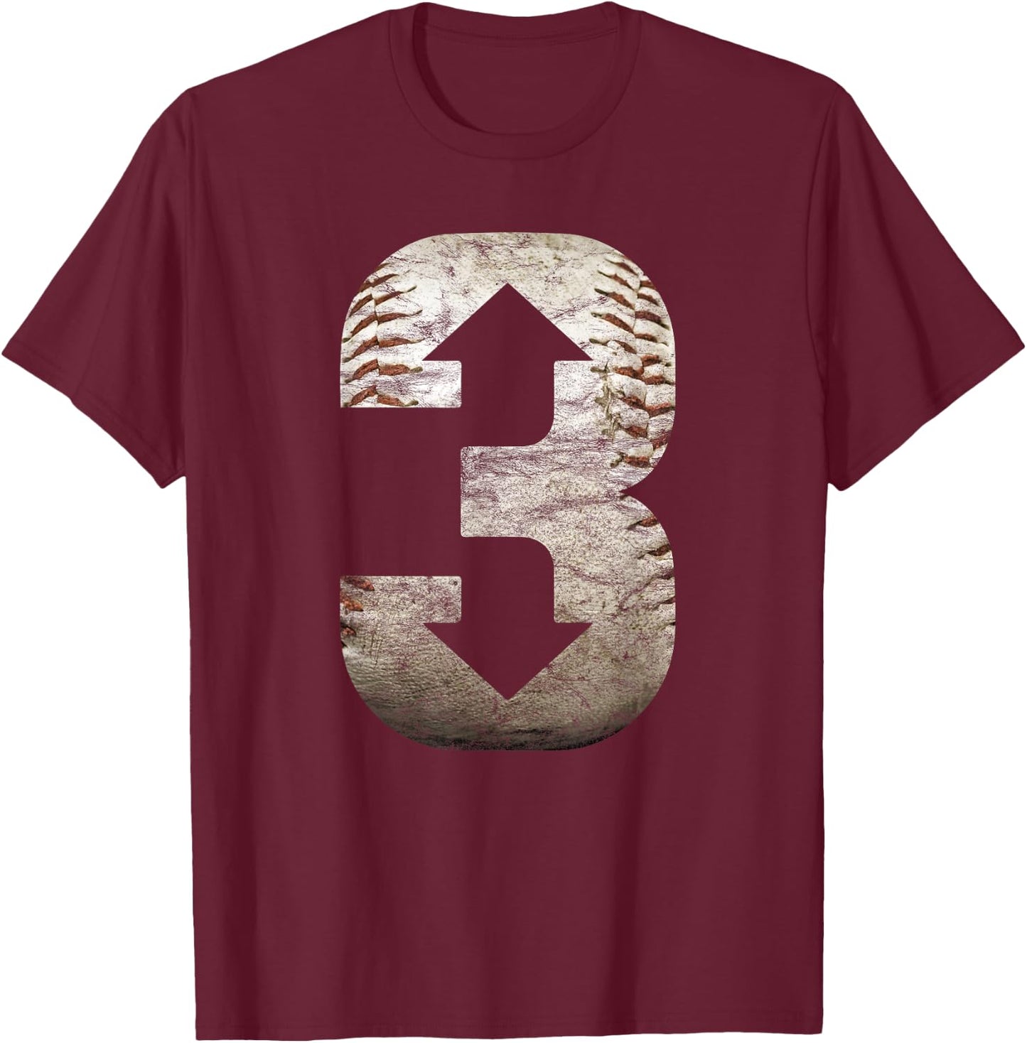 3 Up 3 Down | Three Up Three Down Baseball T-Shirt - T-Shirt | Maroon