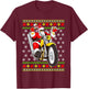 Santa Claus Biker Motorcycle Ugly Christmas Motorcycles T-Shirt - T-Shirt | Maroon