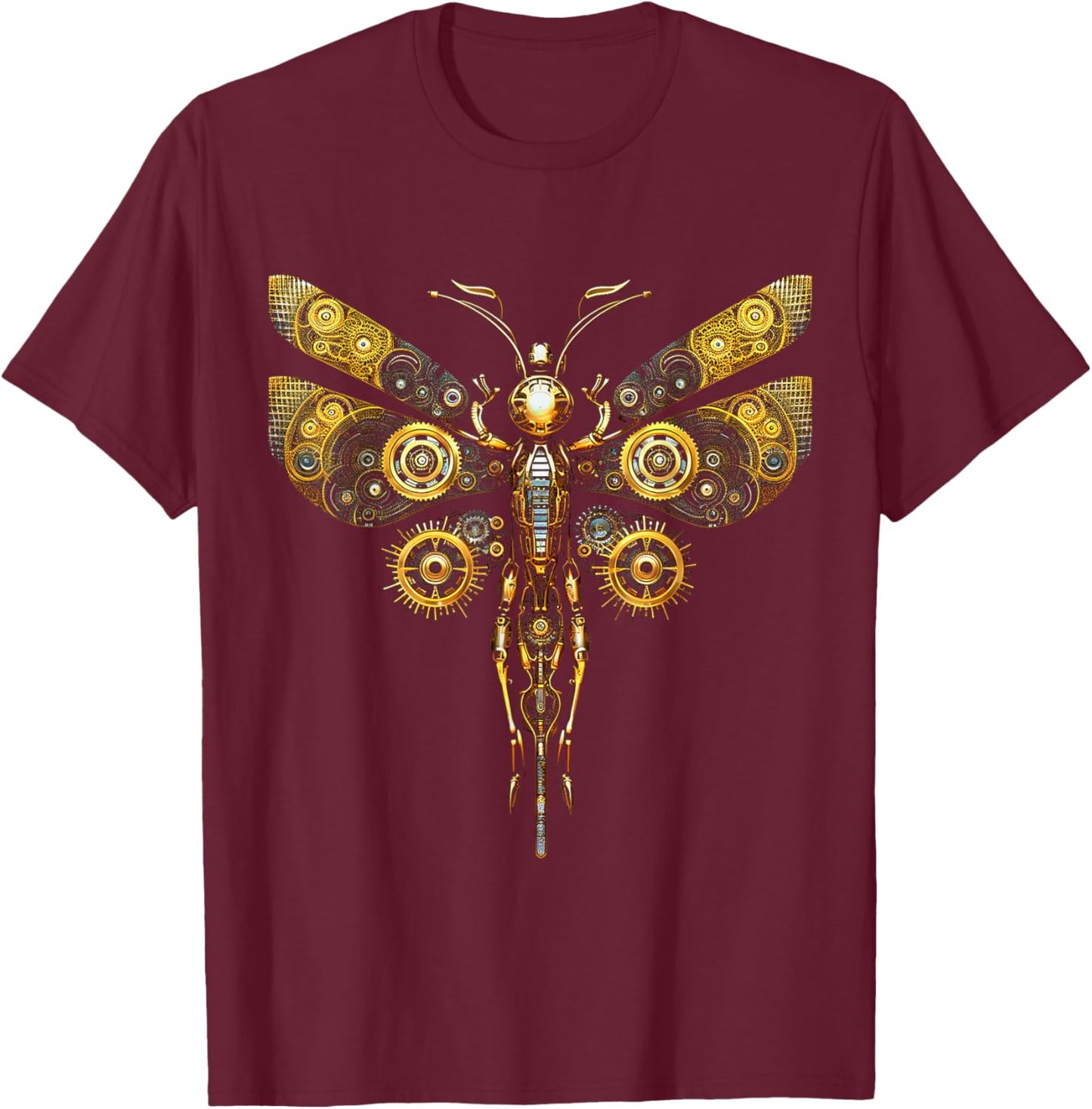 Dragonfly Animal Art Graphic Dragonfly T-Shirt - T-Shirt | Maroon