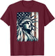 Statue of Liberty Iconic Freedom Symbol USA Landmark T-Shirt - T-Shirt | Maroon