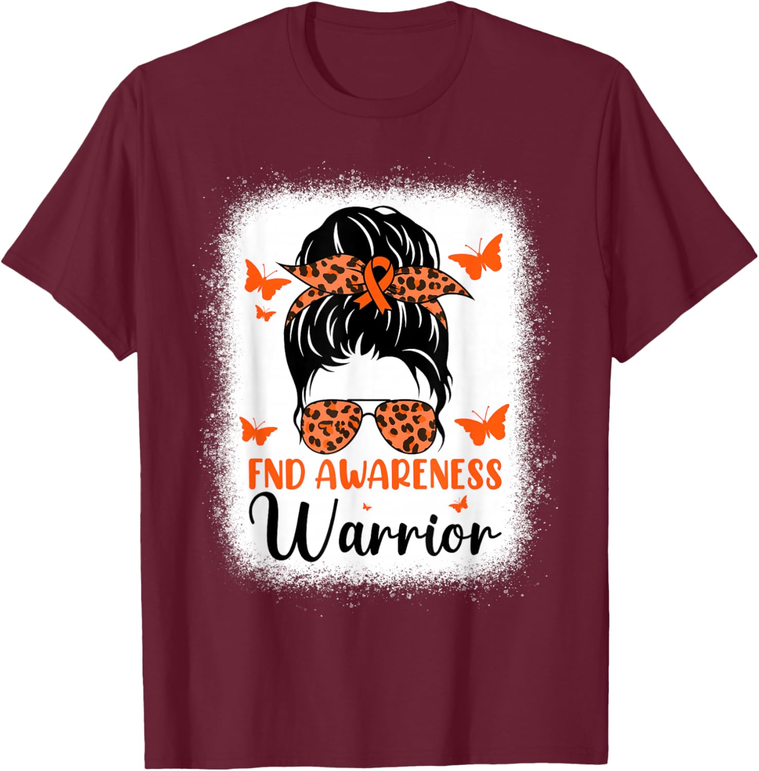 Functional Neurological Disorder Awareness Day Messy Bun T-Shirt - T-Shirt | Maroon