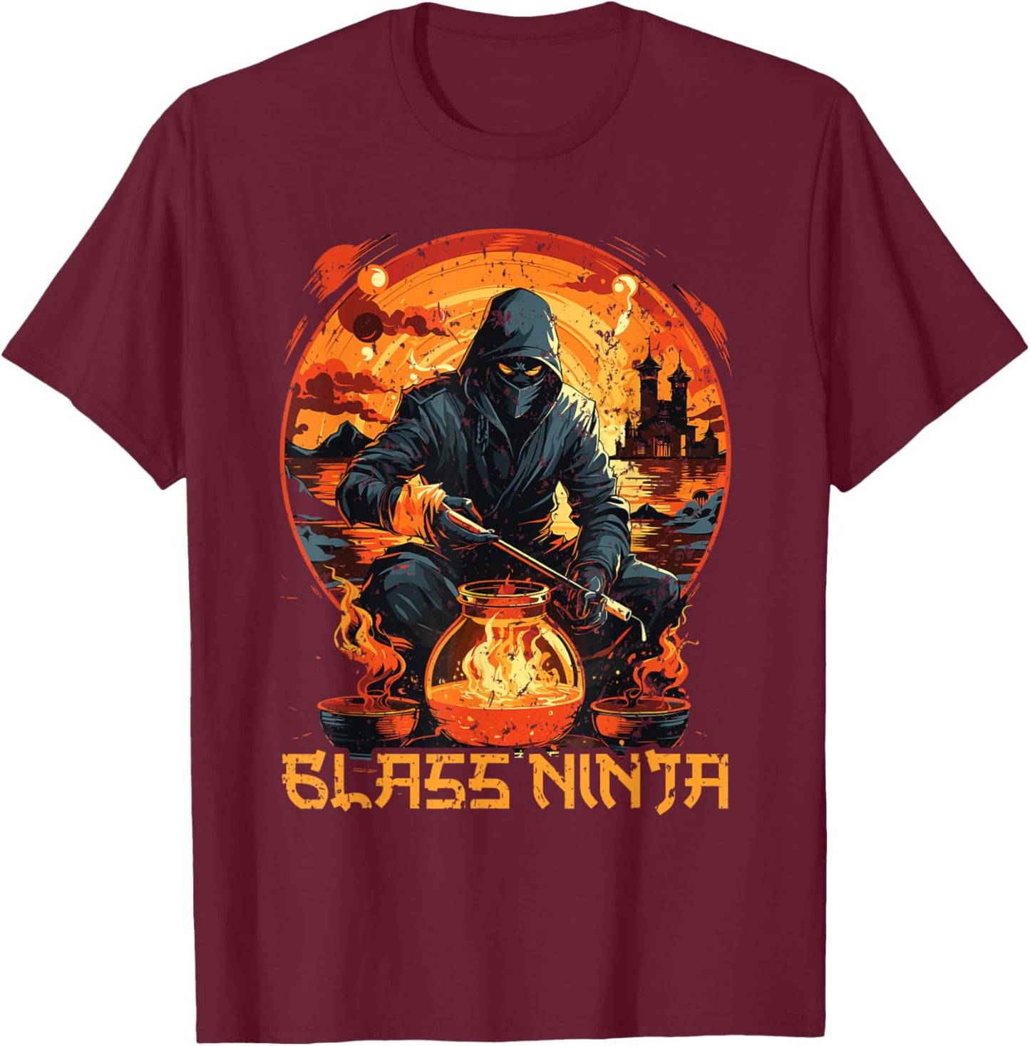 Glassblowing Glassblower Glassmaker Lampwork Glass Blowing T-Shirt - T-Shirt | Maroon