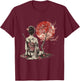 Japanisches Samurai-Mädchen, Sakura, Kirschblüte, japanische Geisha T-Shirt - T-Shirt | Maroon