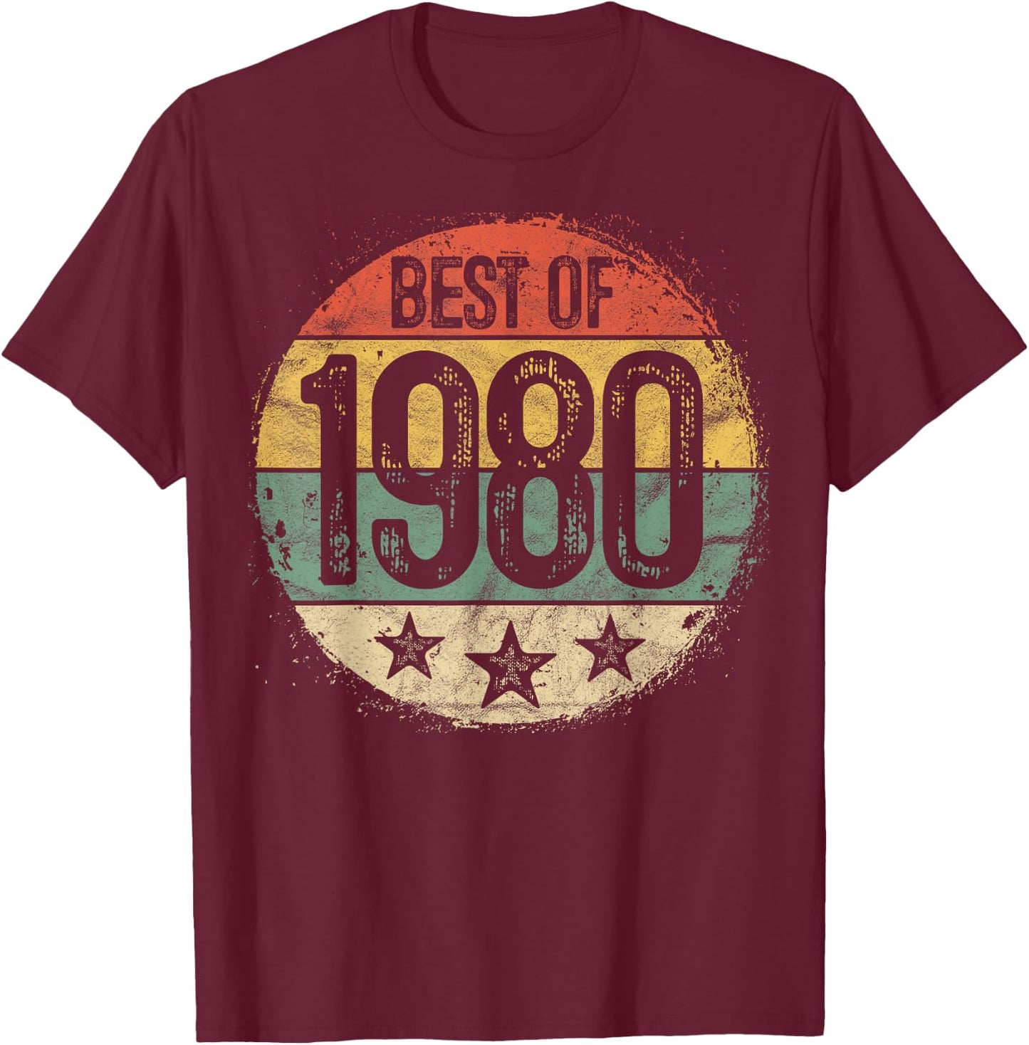 Best Of 1980 45th Birthday Gifts Women 45 Year Old T-Shirt - T-Shirt | Maroon