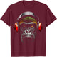 Gorilla Drawing Animal Headphones Artwork Gorilla T-Shirt - T-Shirt | Maroon
