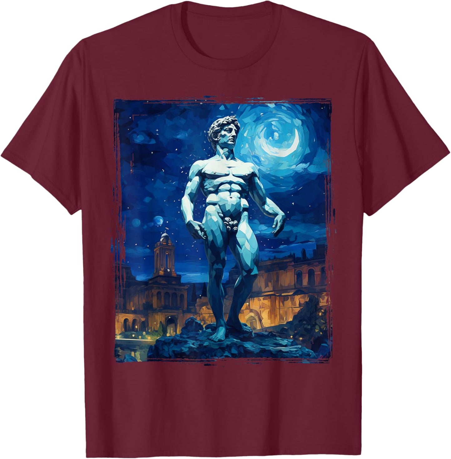 David Statue by Michelangelo T-Shirt - T-Shirt | Maroon