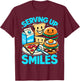 Serving up Smiles Lunch Lady T-Shirt - T-Shirt | Maroon