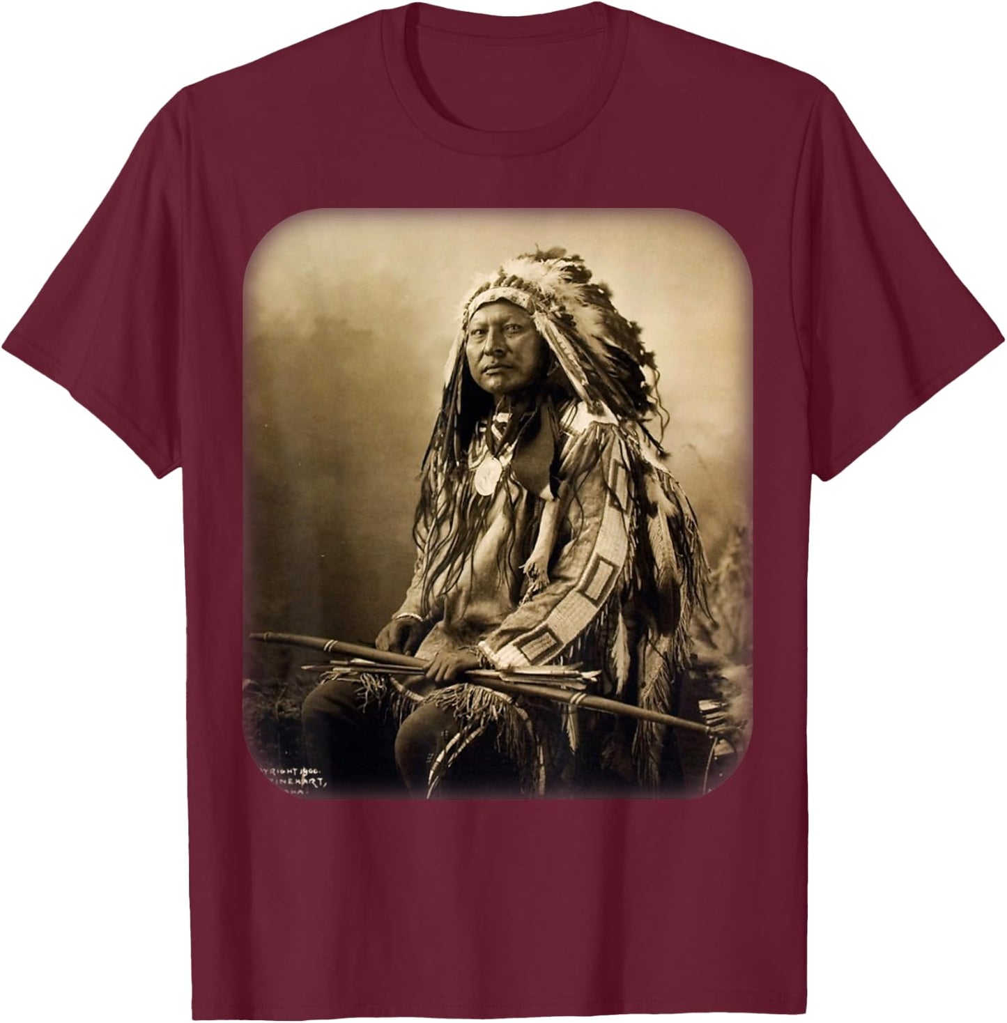 Chief Spotted Elk Lakota Sioux Native American Indian T-Shirt - T-Shirt | Maroon