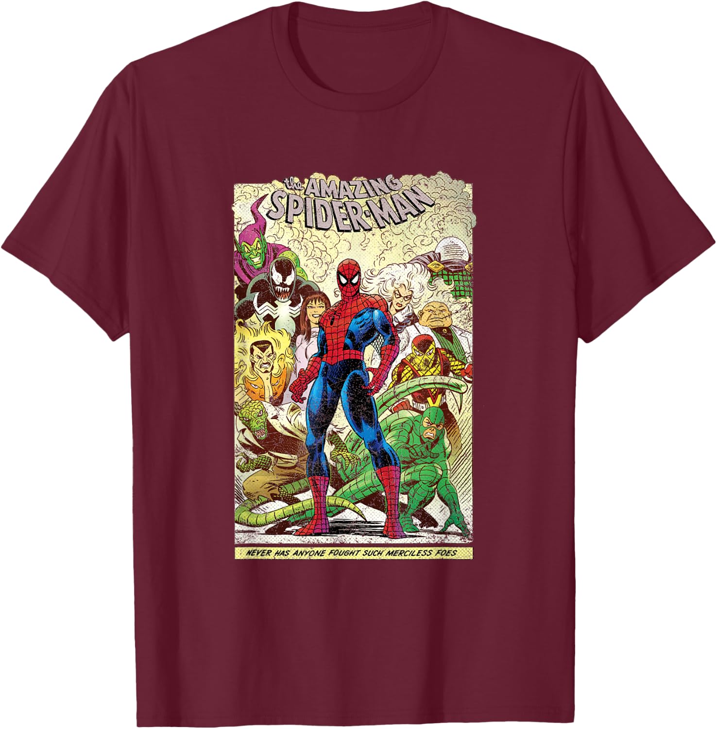 Marvel The Amazing Spider-Man Comic T-Shirt - T-Shirt | Maroon