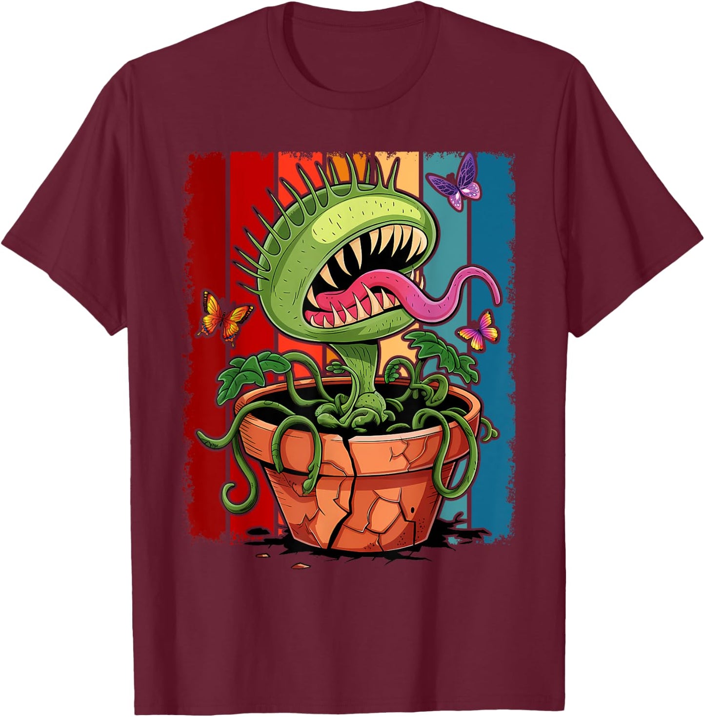 Venus Flytrap Monster Carnivorous Plant Carnivore Flower T-Shirt - T-Shirt | Maroon