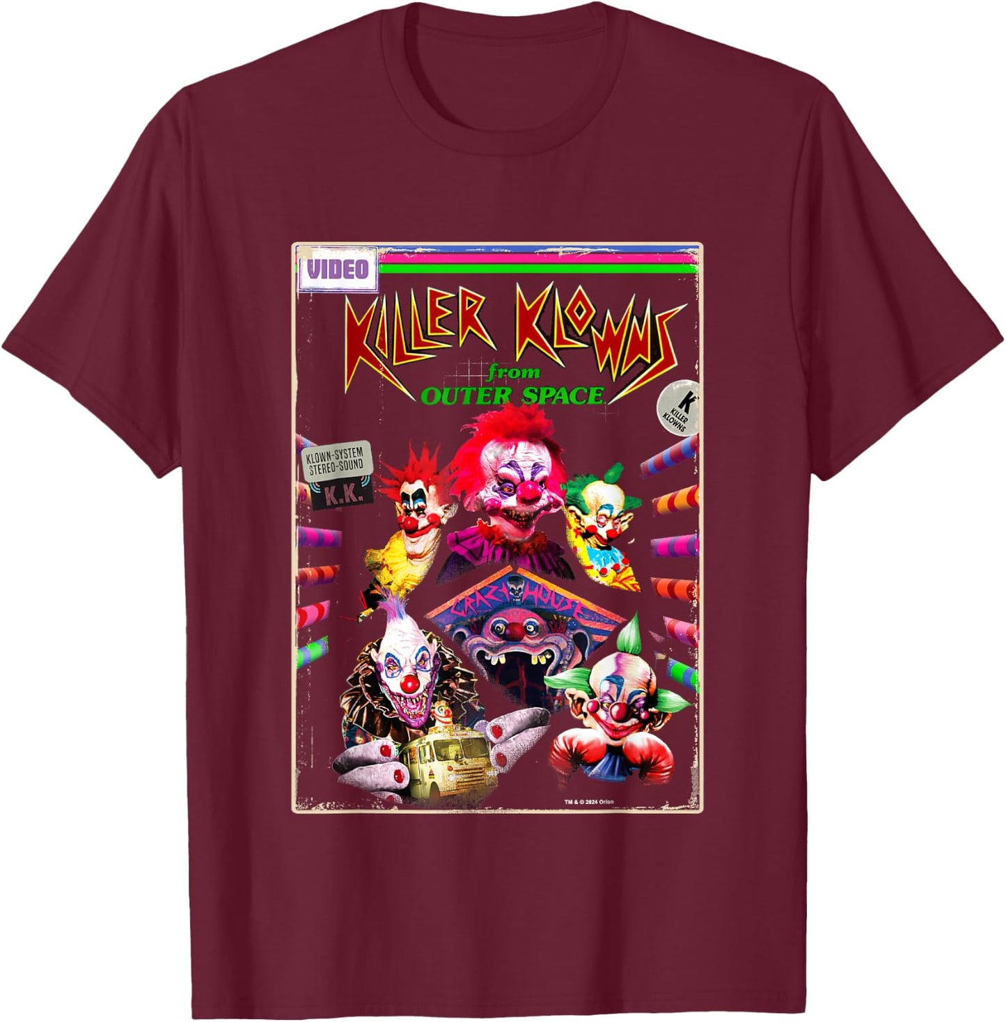Killer Klowns from Outer Space Klown System Retro Poster T-Shirt - T-Shirt | Maroon