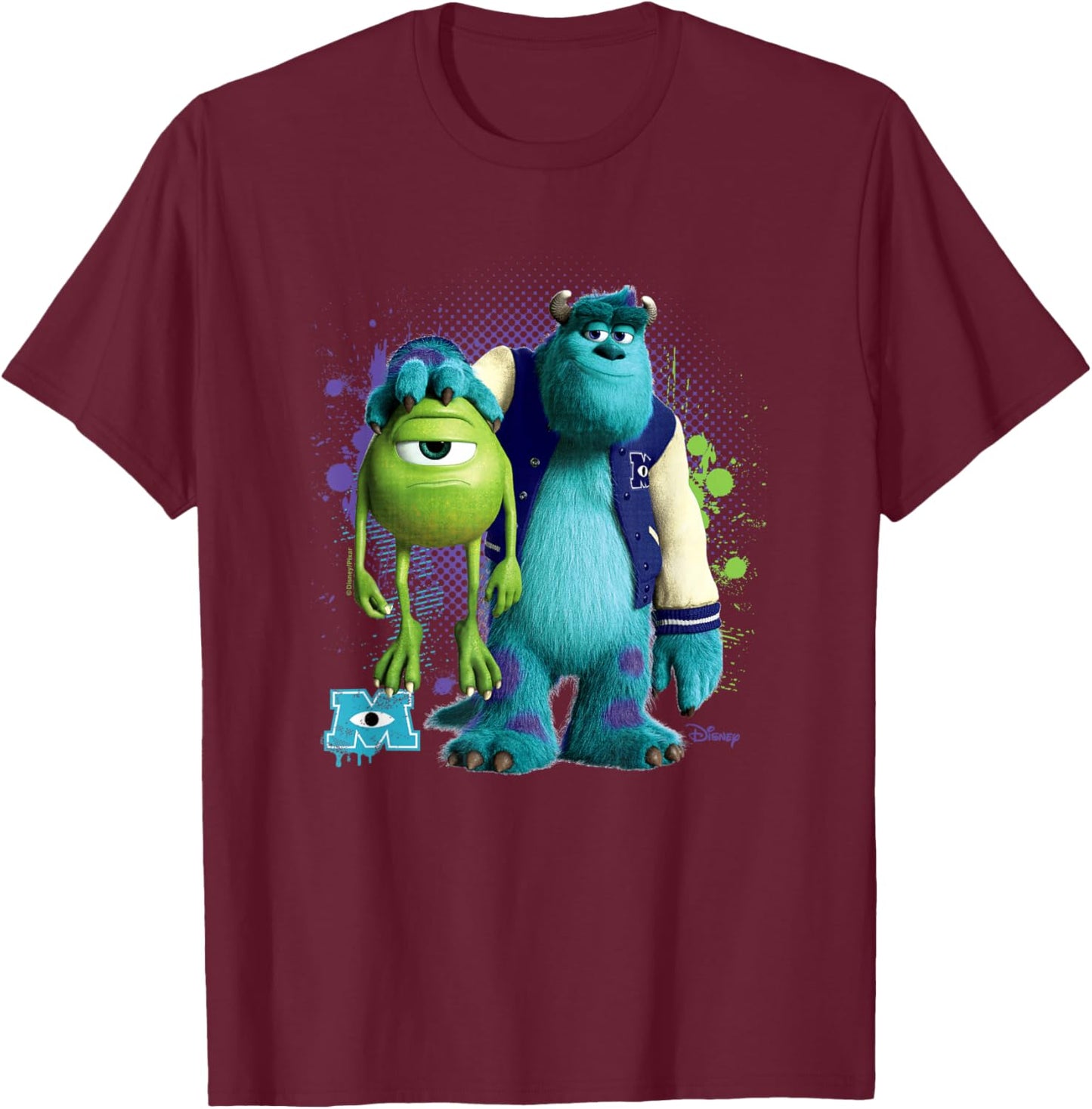 Monsters Inc - Mike & Sulley T-Shirt - T-Shirt | Maroon