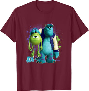 Monsters Inc - Mike & Sulley T-Shirt - T-Shirt | Maroon