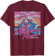 Mario Kart Mario Rainbow Road Pastel Poster Small T-Shirt - T-Shirt | Maroon